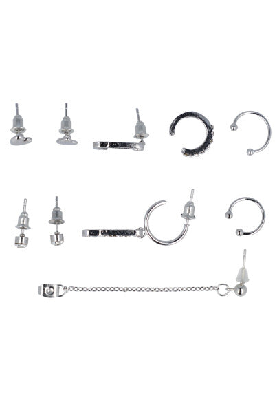 Set 10 ear cuff mix PLATA