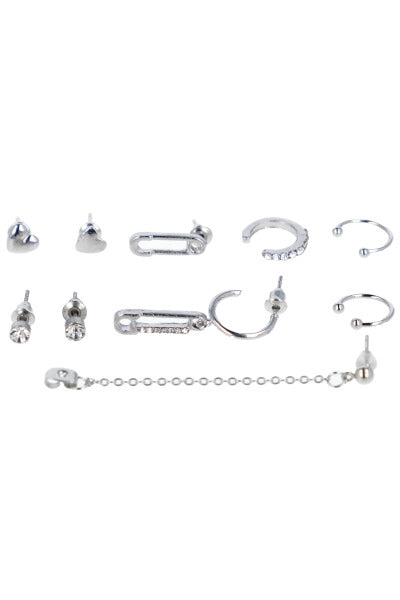 Set 10 ear cuff mix PLATA