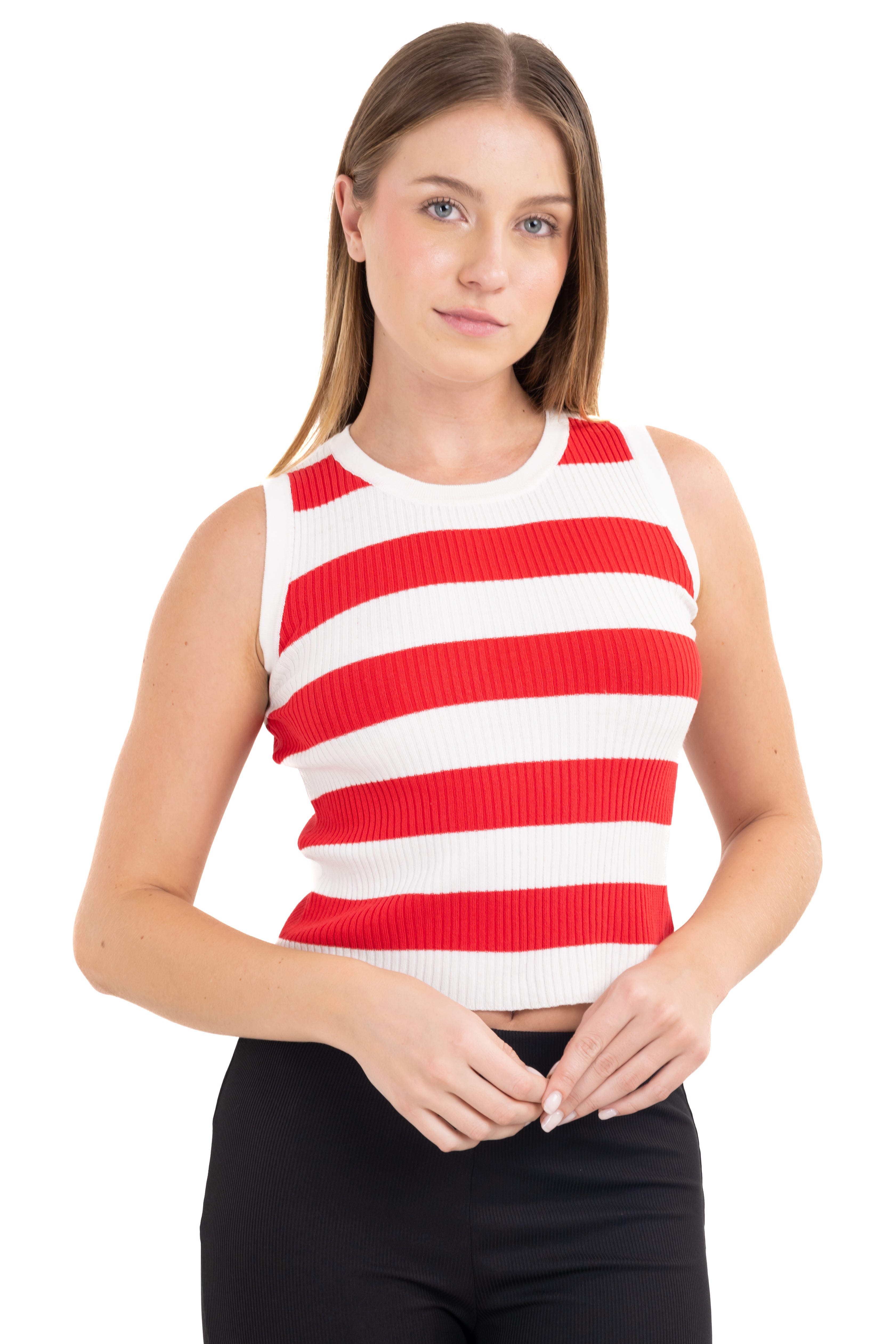 Top rayas tirantes ROJO