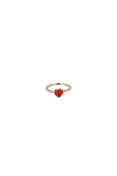 Anillo corazón piedra ROJO