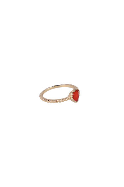 Anillo corazón piedra ROJO