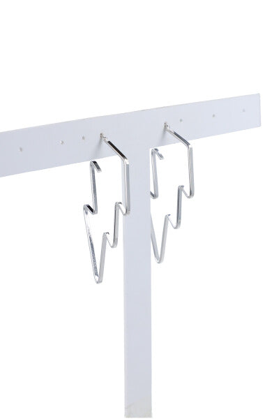 Aretes silueta rayo PLATA