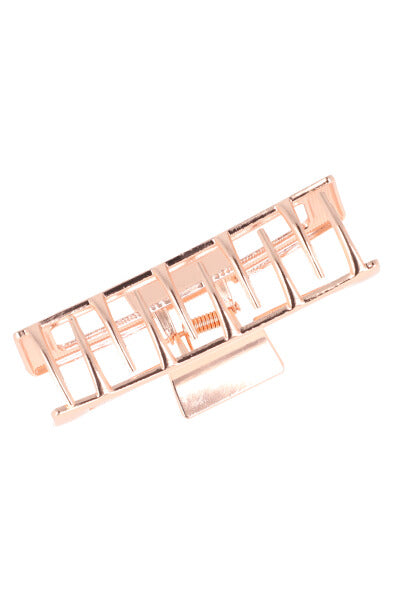 Pinza maxi metálica rectangular ORO ROSA