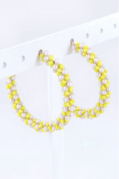 Arracadas Beads Color AMARILLO