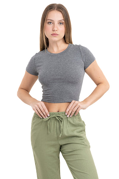 Top Crop Manga Corta