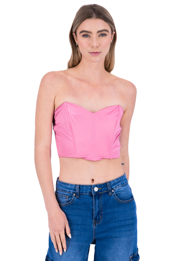 Top strapless corset satín