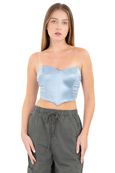 Top strapless corset satín MENTA