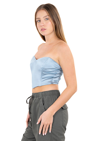 Top strapless corset satín MENTA