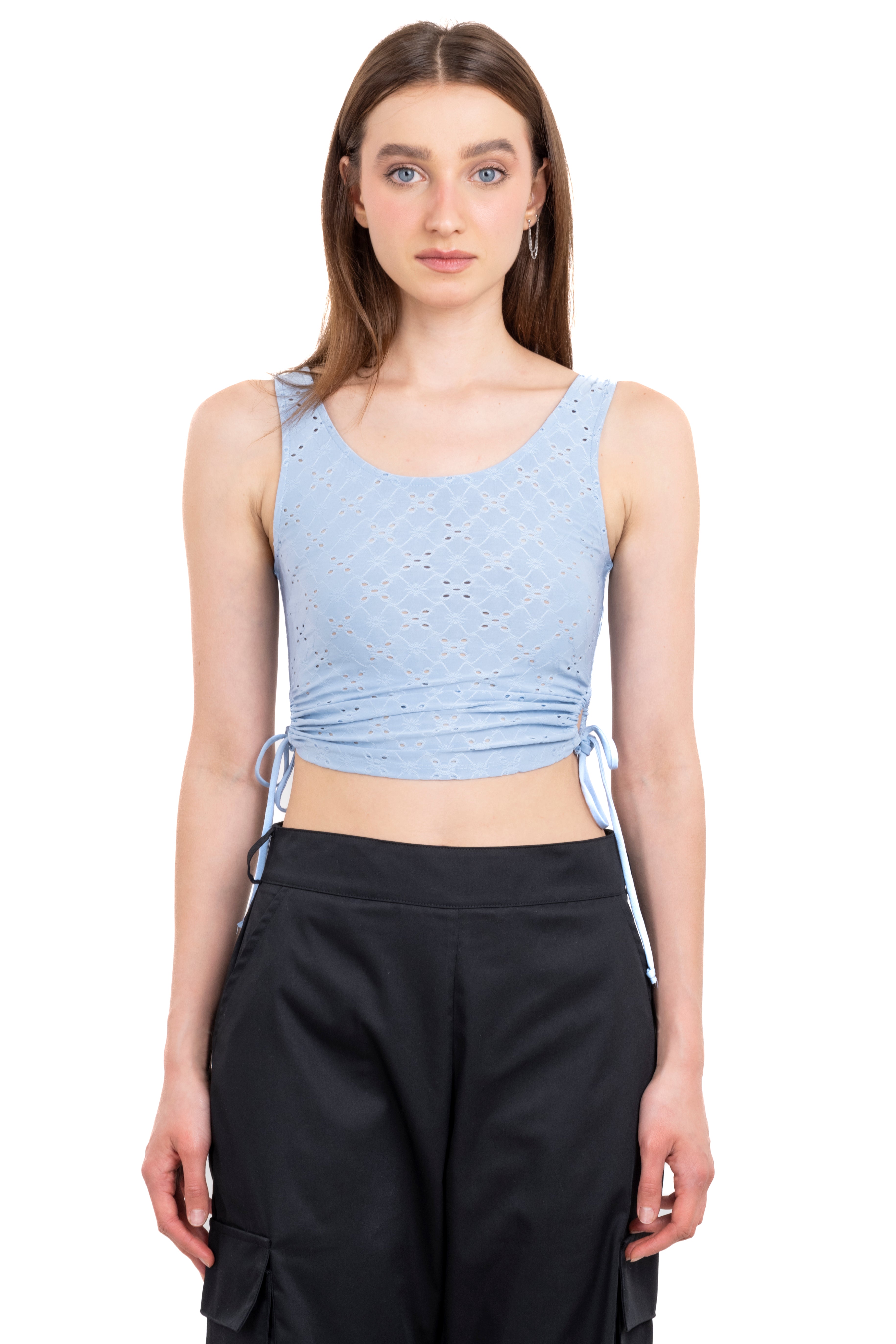 Top eyelets cintas AZUL