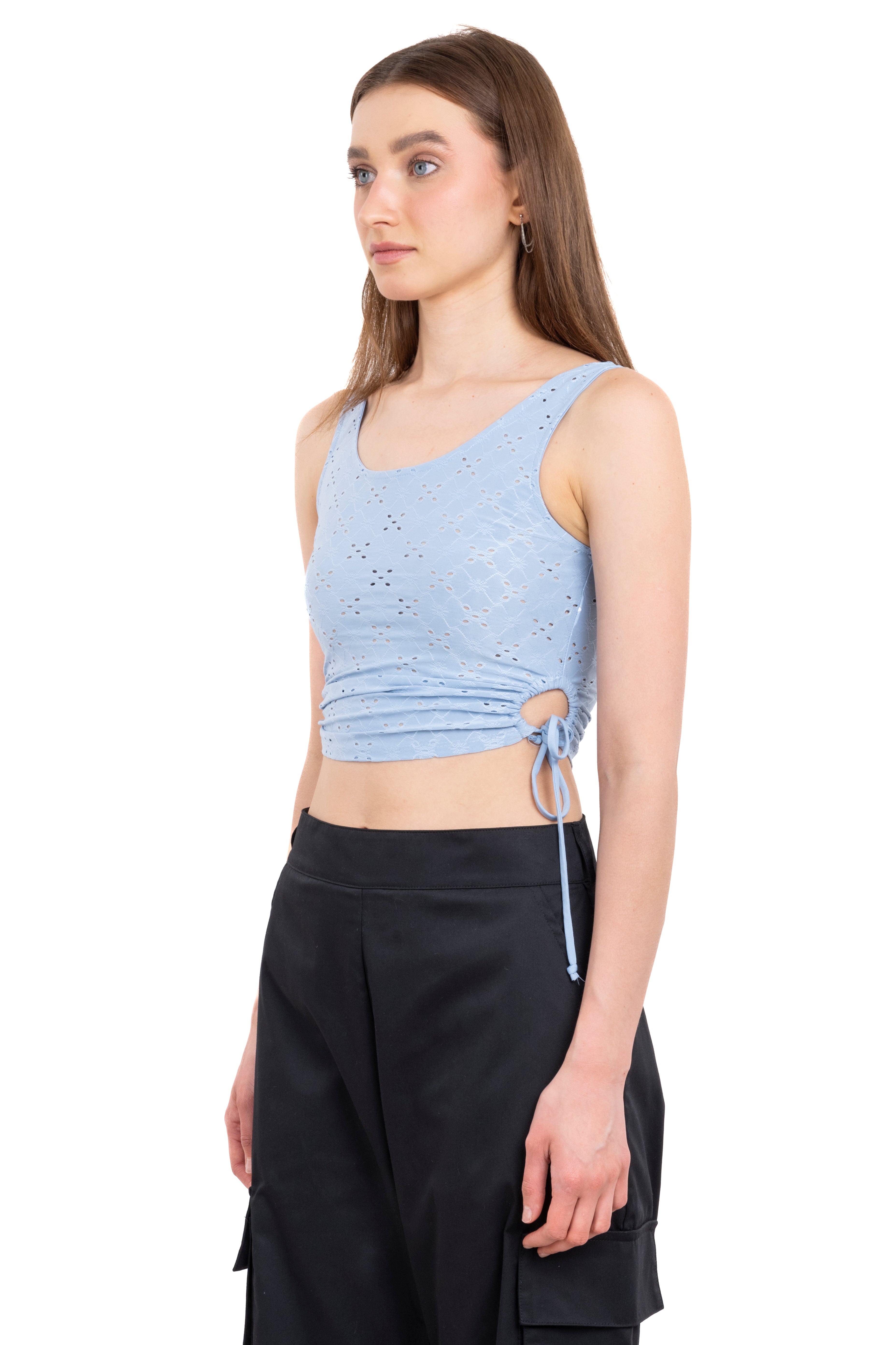 Top eyelets cintas AZUL