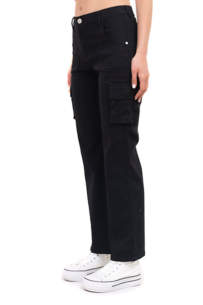 Jeans cargo bolsas NEGRO