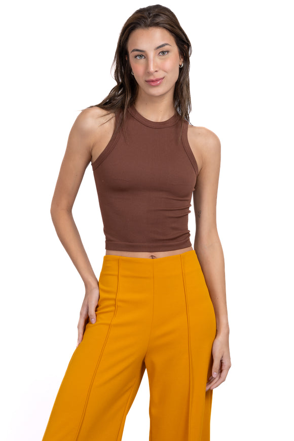 Top liso cuello alto