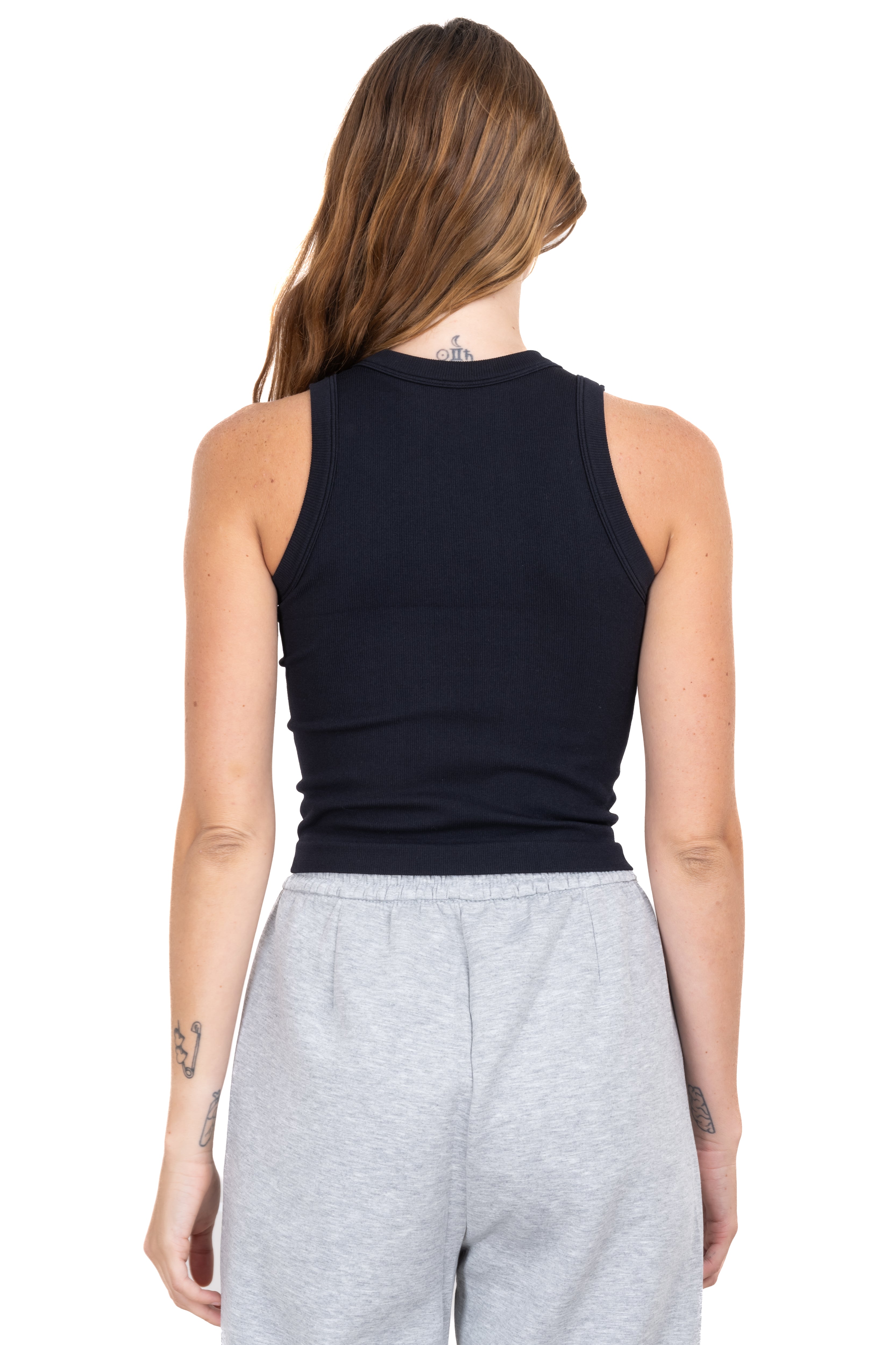Top liso cuello alto NEGRO