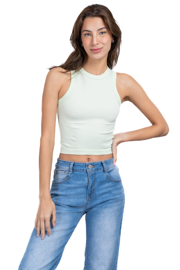 Top liso cuello alto