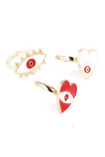 3 Set Anillos Ojos ROJO
