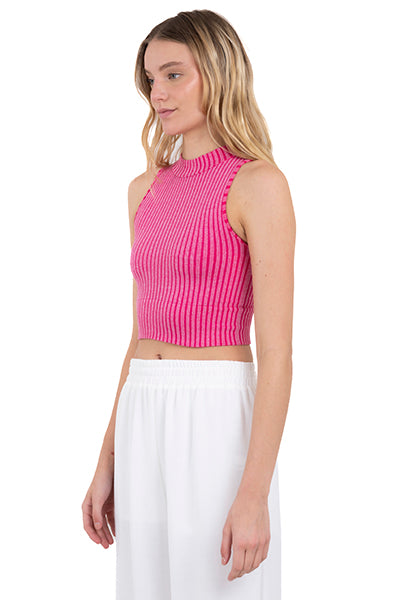 Top acanalado grueso ROSA COMBO