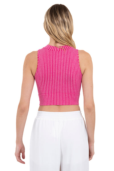Top acanalado grueso ROSA COMBO
