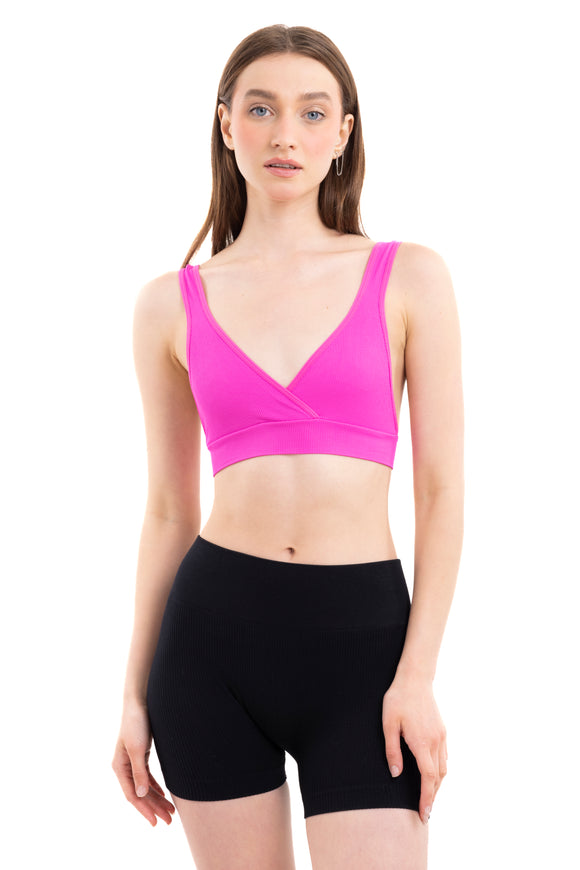 Top crop rib tirante ancho