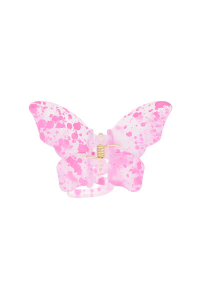 Pinza mariposa transparente pintura ROSA