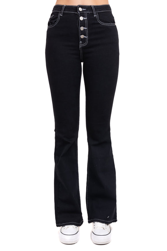 Jeans flared botones