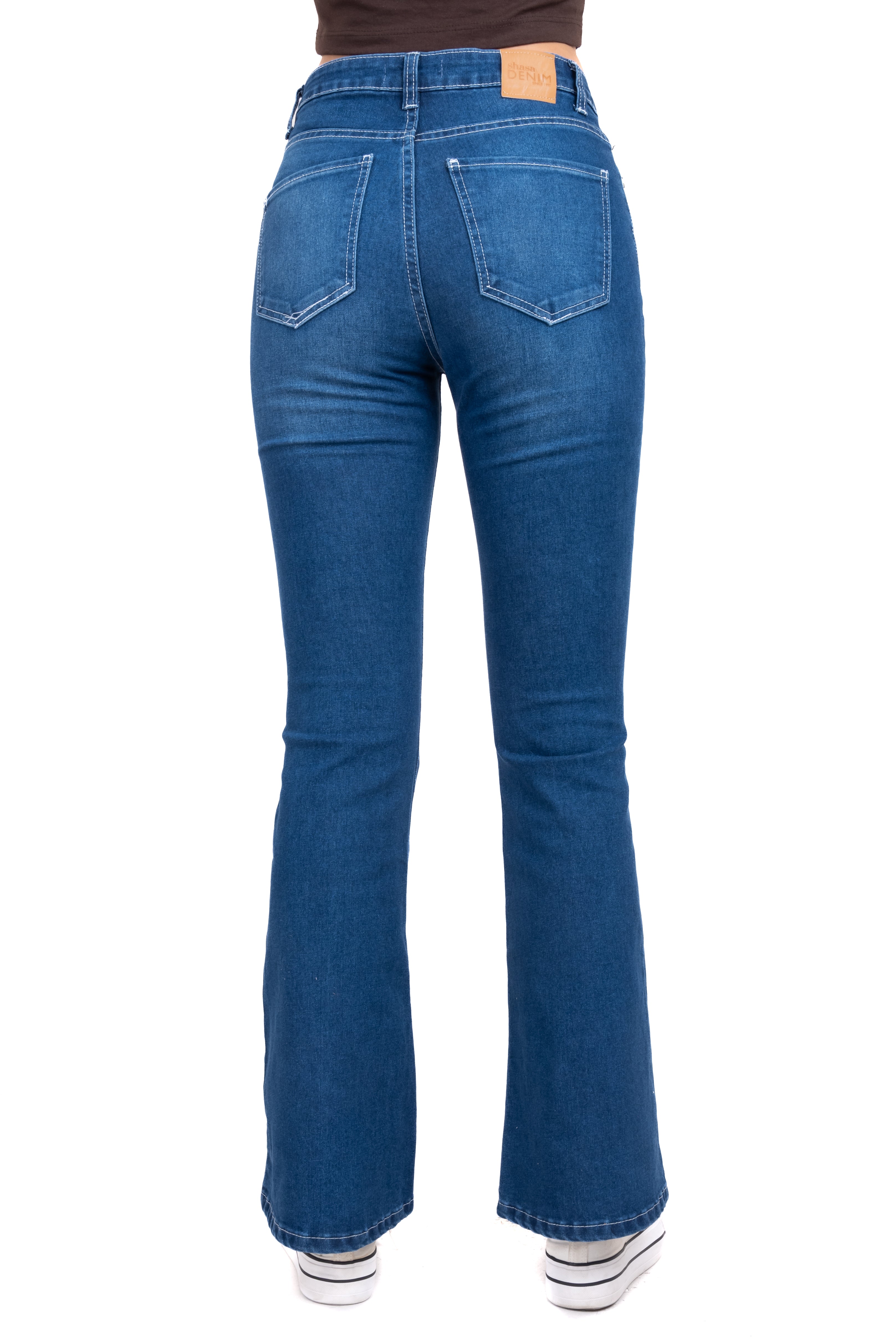 Jeans flared botones STONE MEDIO