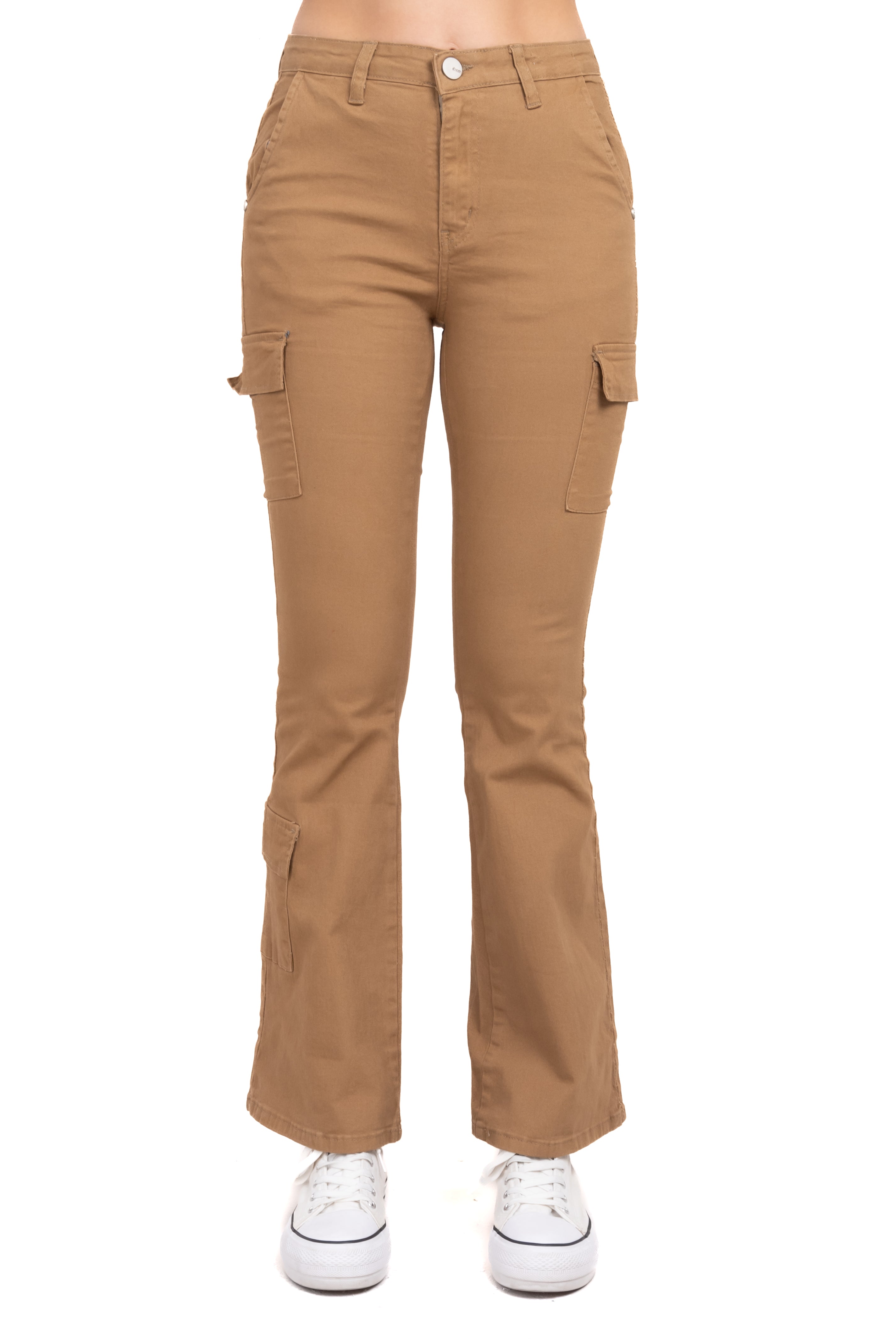 Jeans flared cargo KHAKI