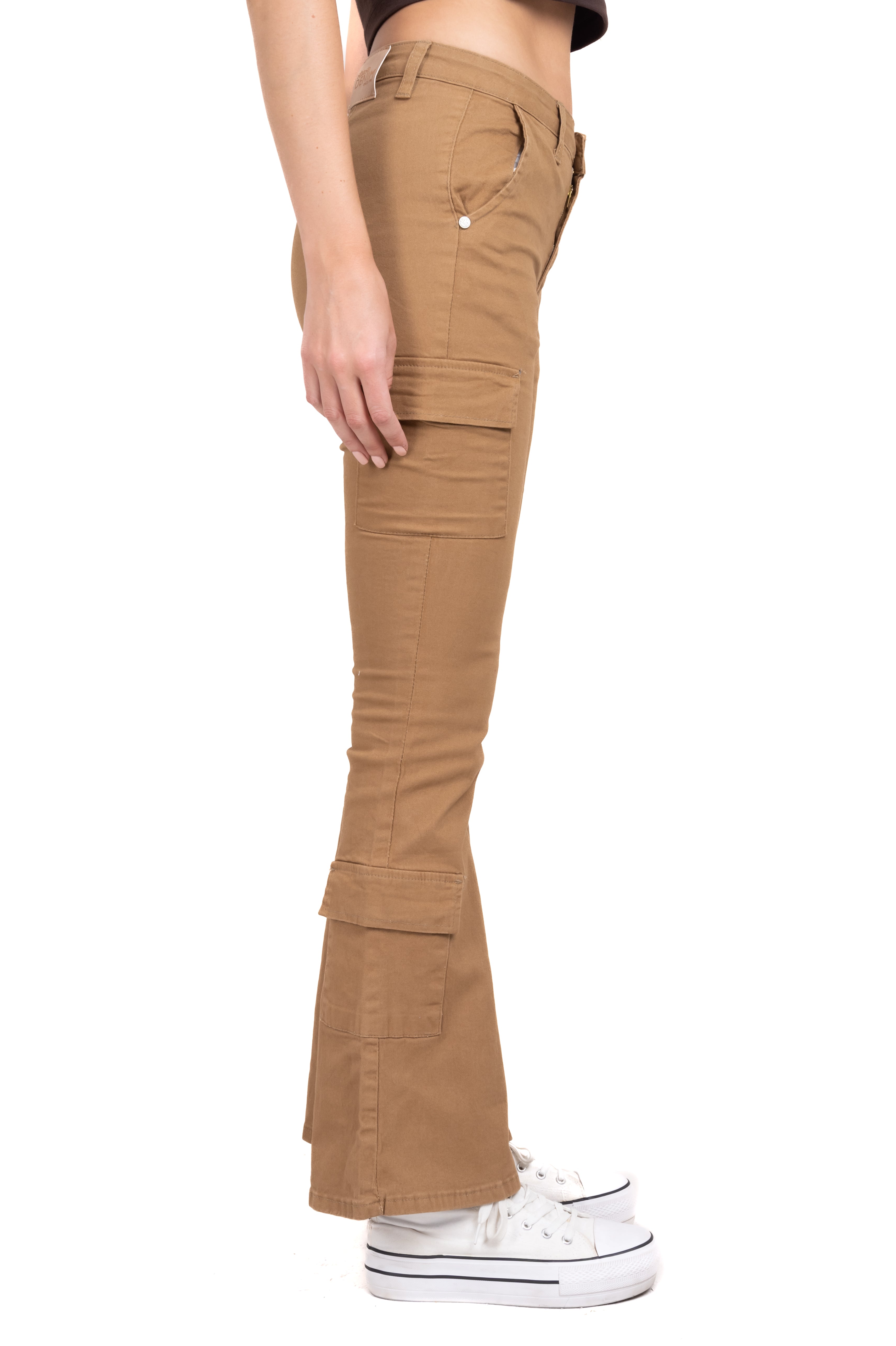 Jeans flared cargo KHAKI