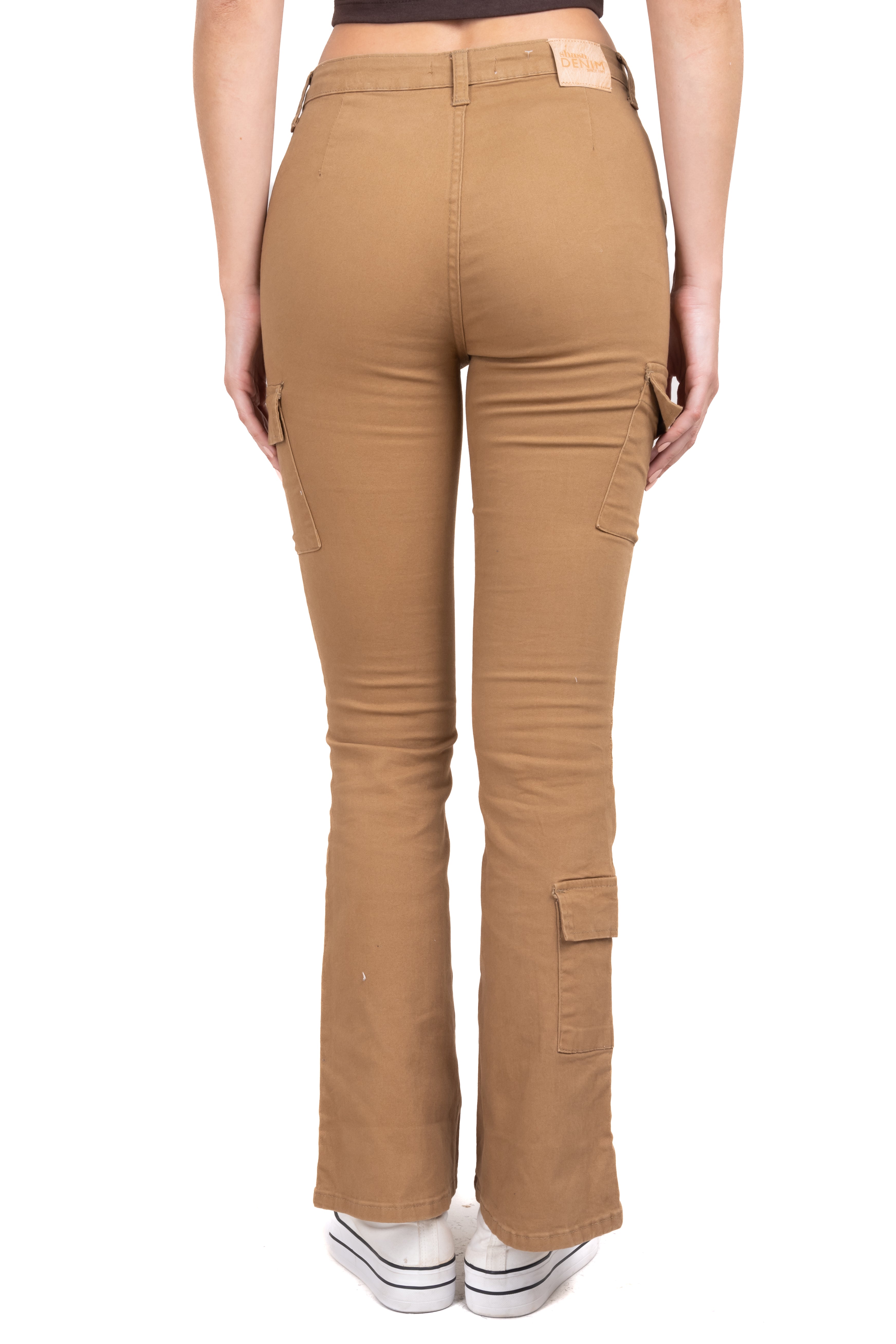 Jeans flared cargo KHAKI