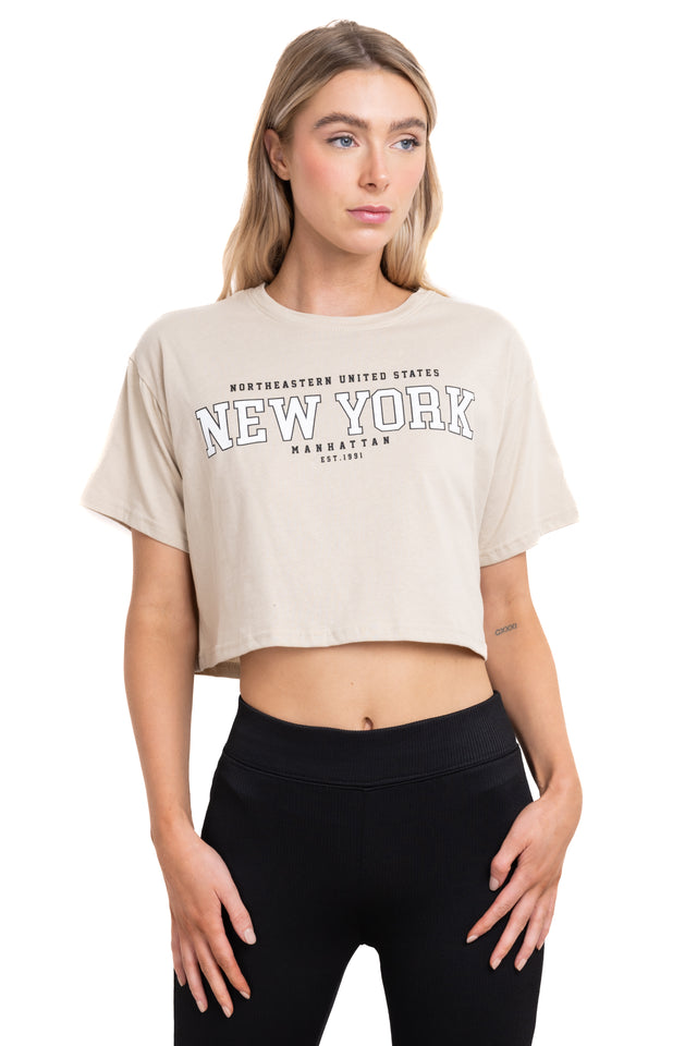 Top Crop Estampado New York