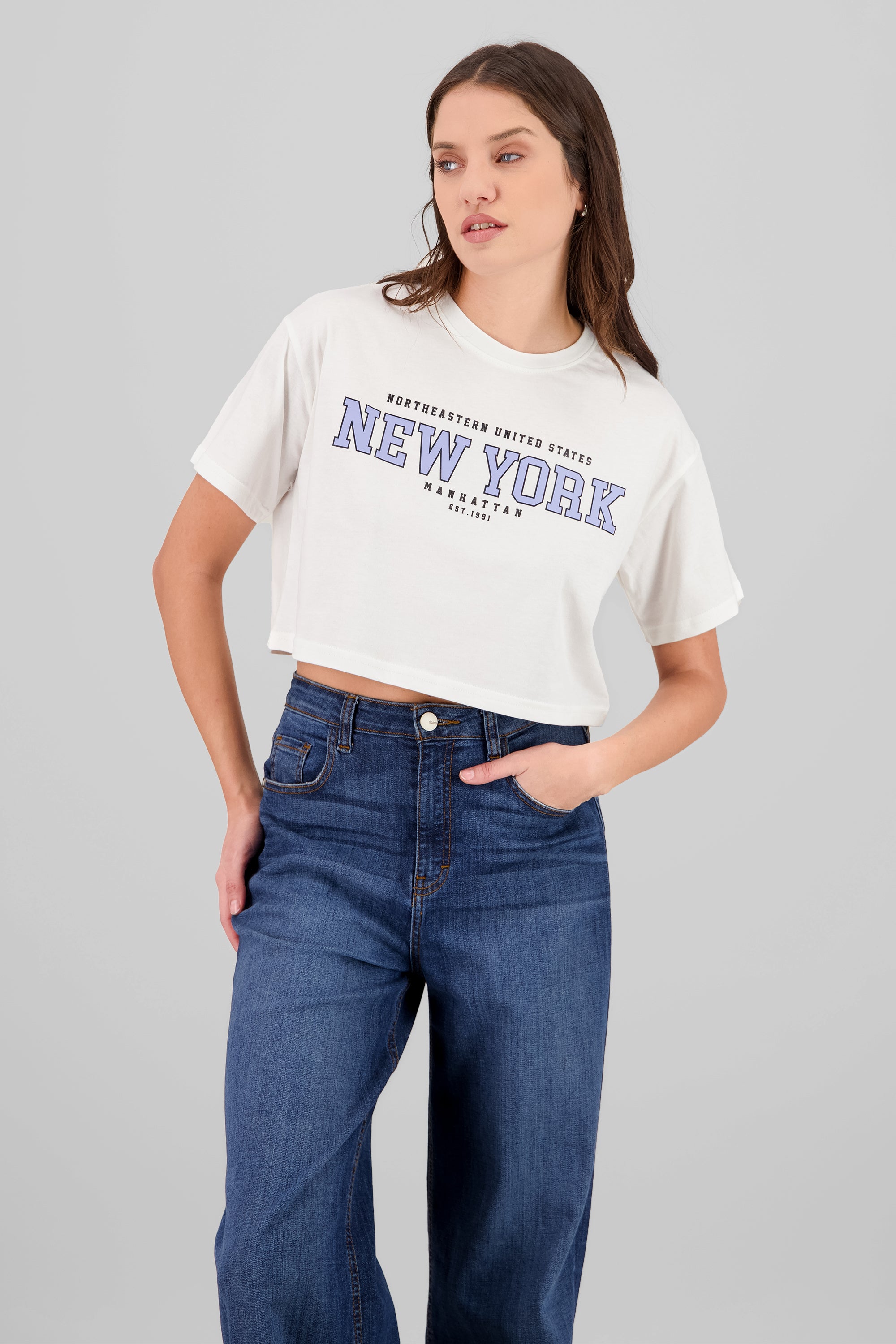 Top Crop Estampado New York