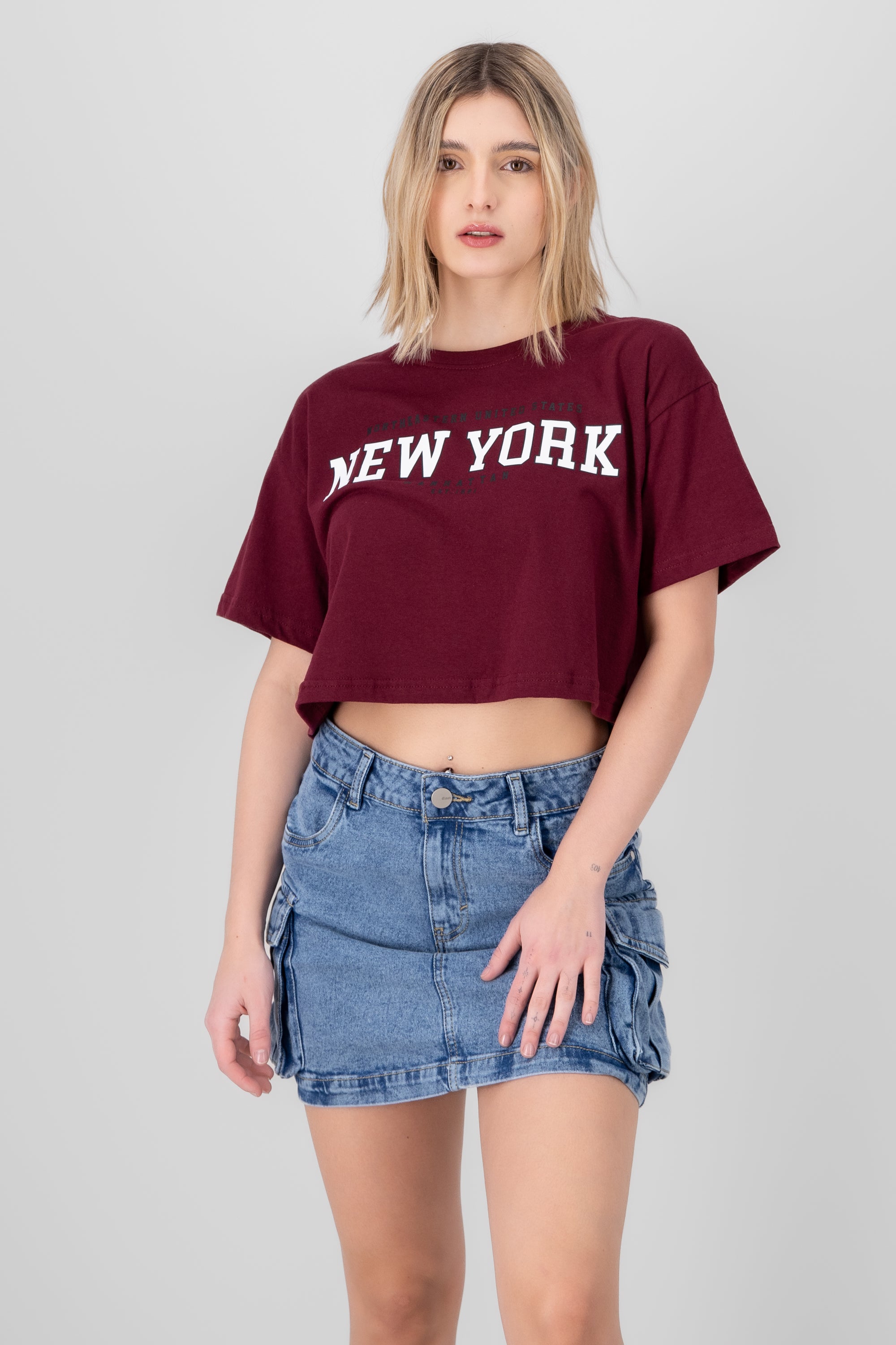 Top Crop Estampado New York VINO