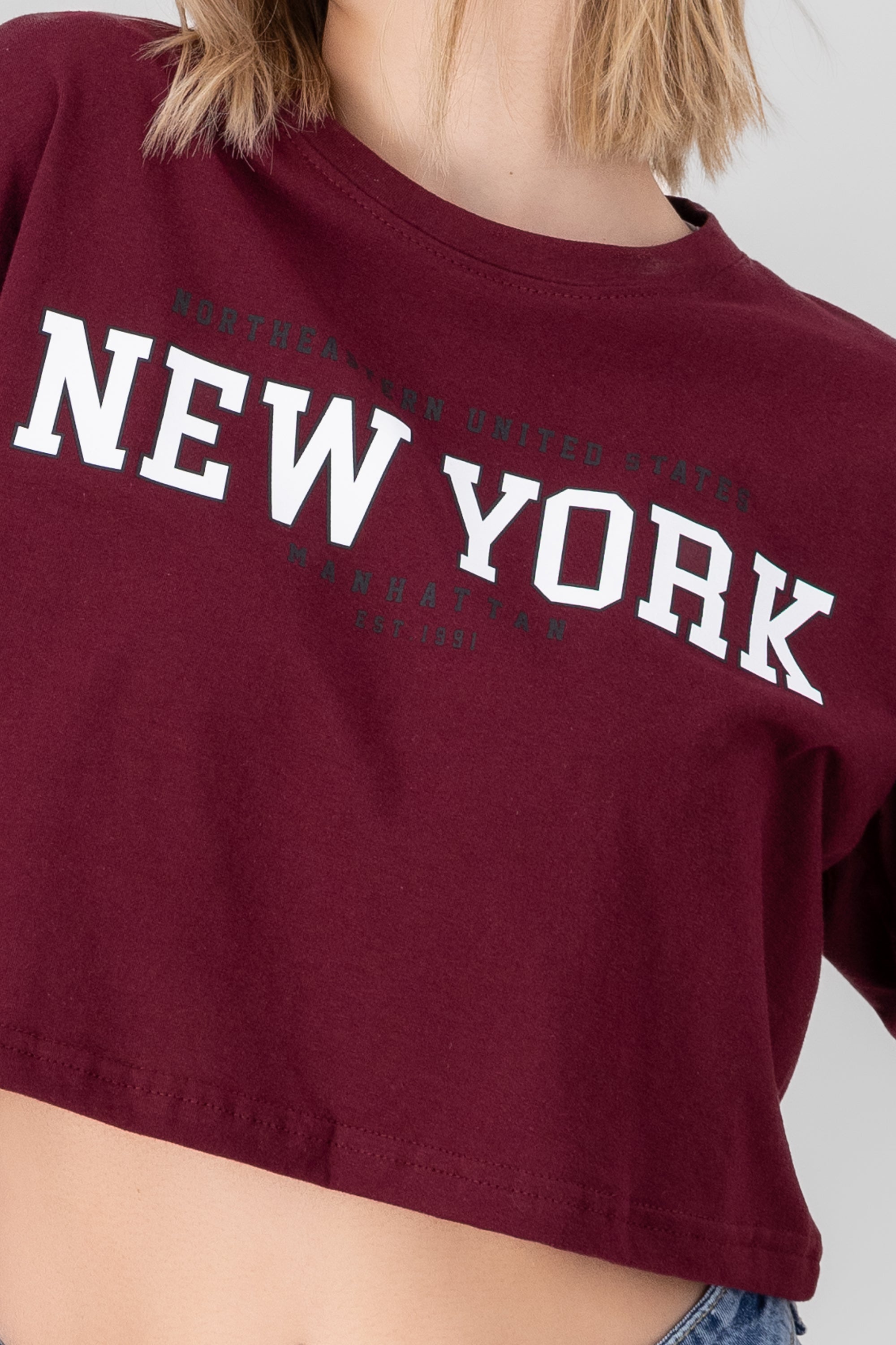 Top Crop Estampado New York VINO