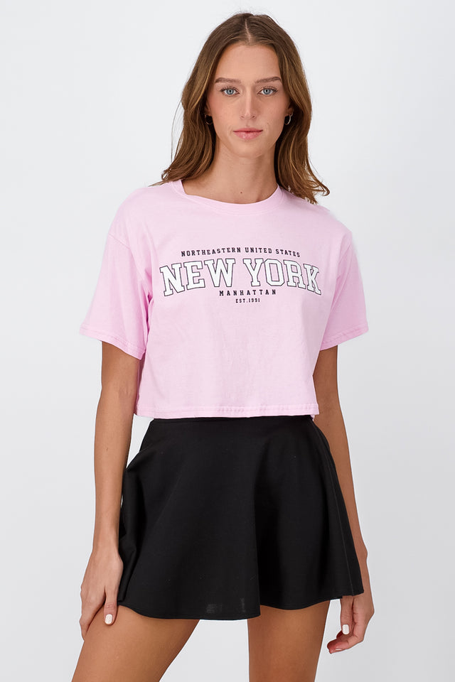 Top Crop Estampado New York