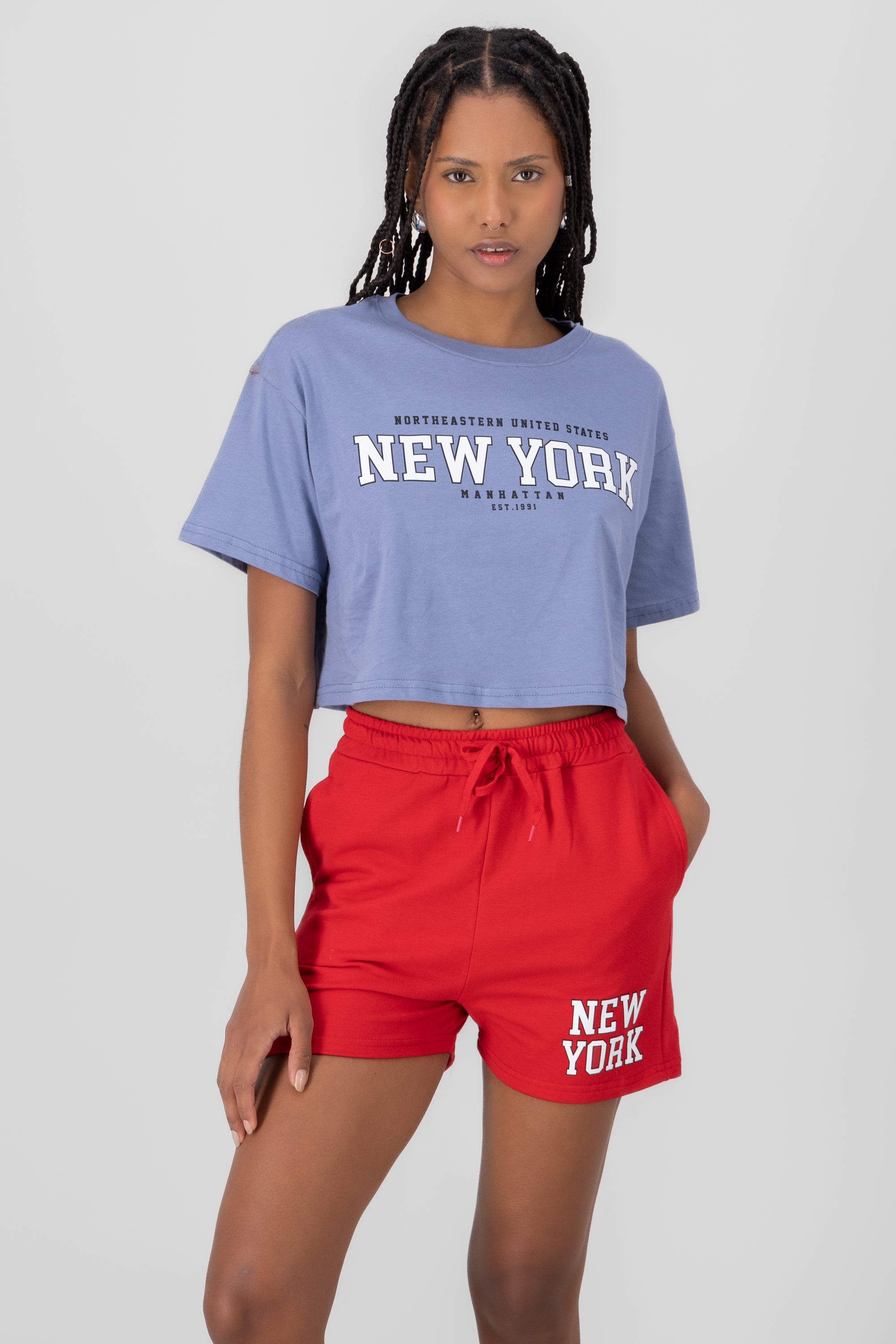 Top Crop Estampado New York INDIGO