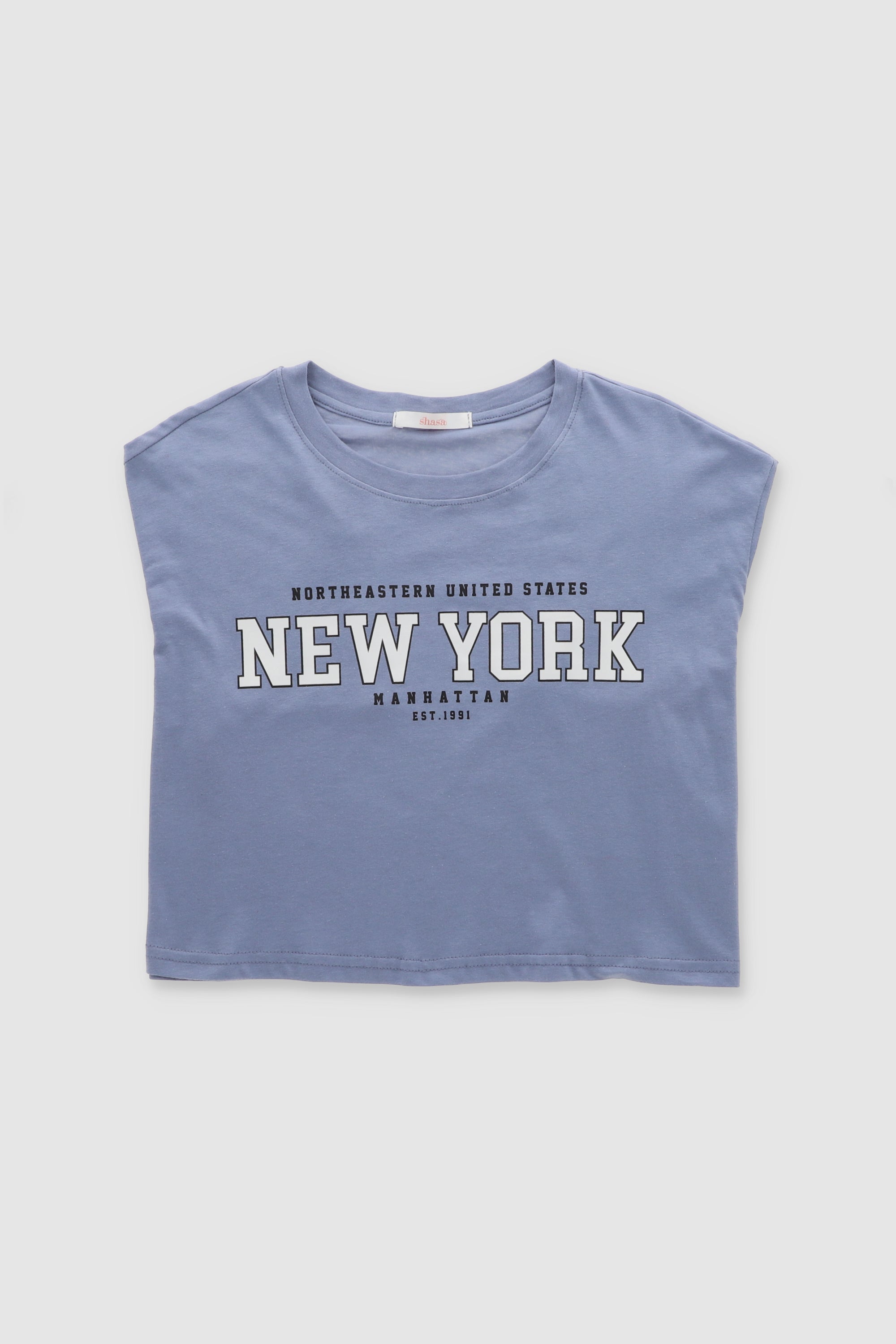 Top Crop Estampado New York INDIGO