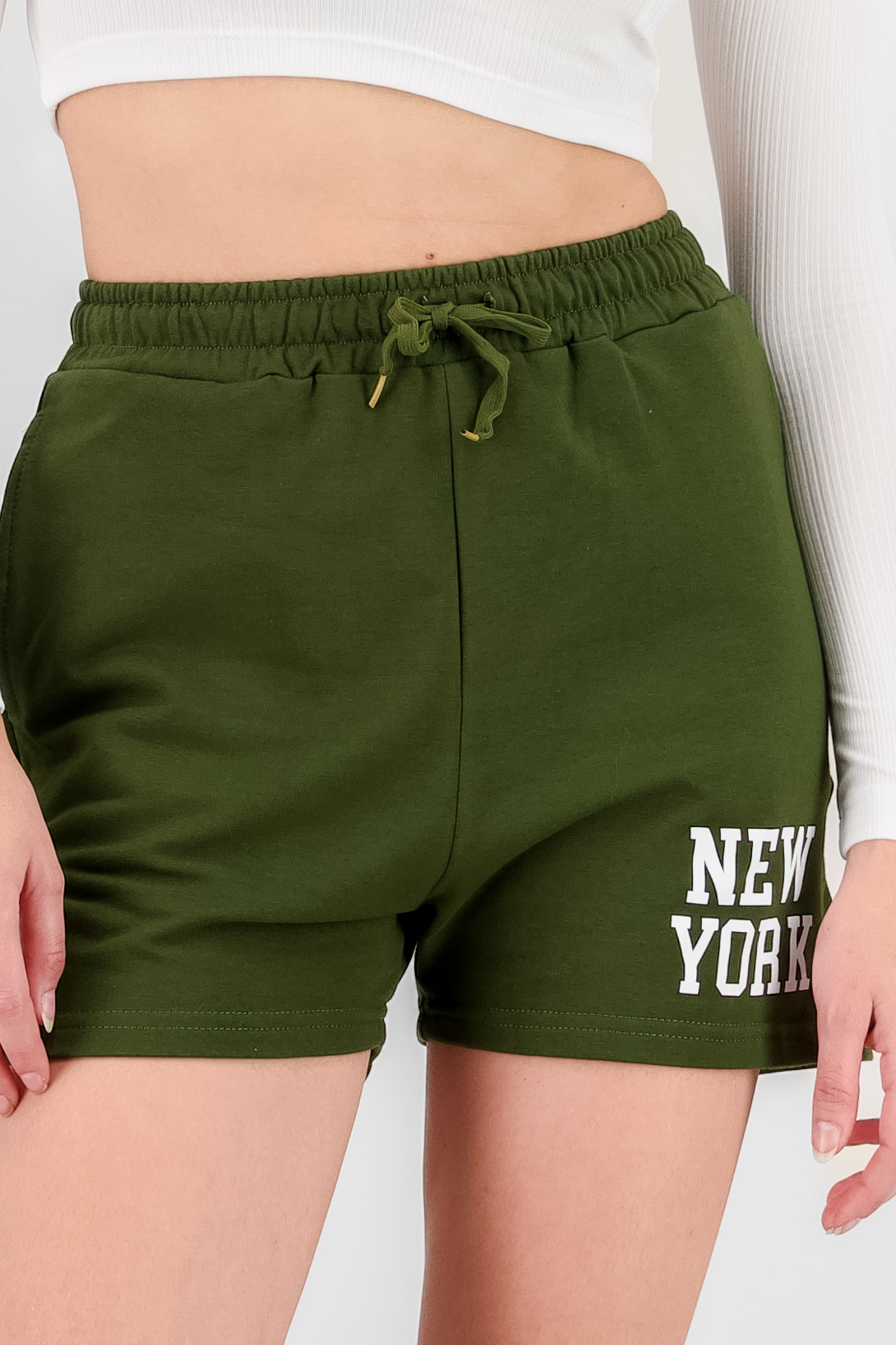 Short Deportivo Estampado New York VERDE CAZADOR