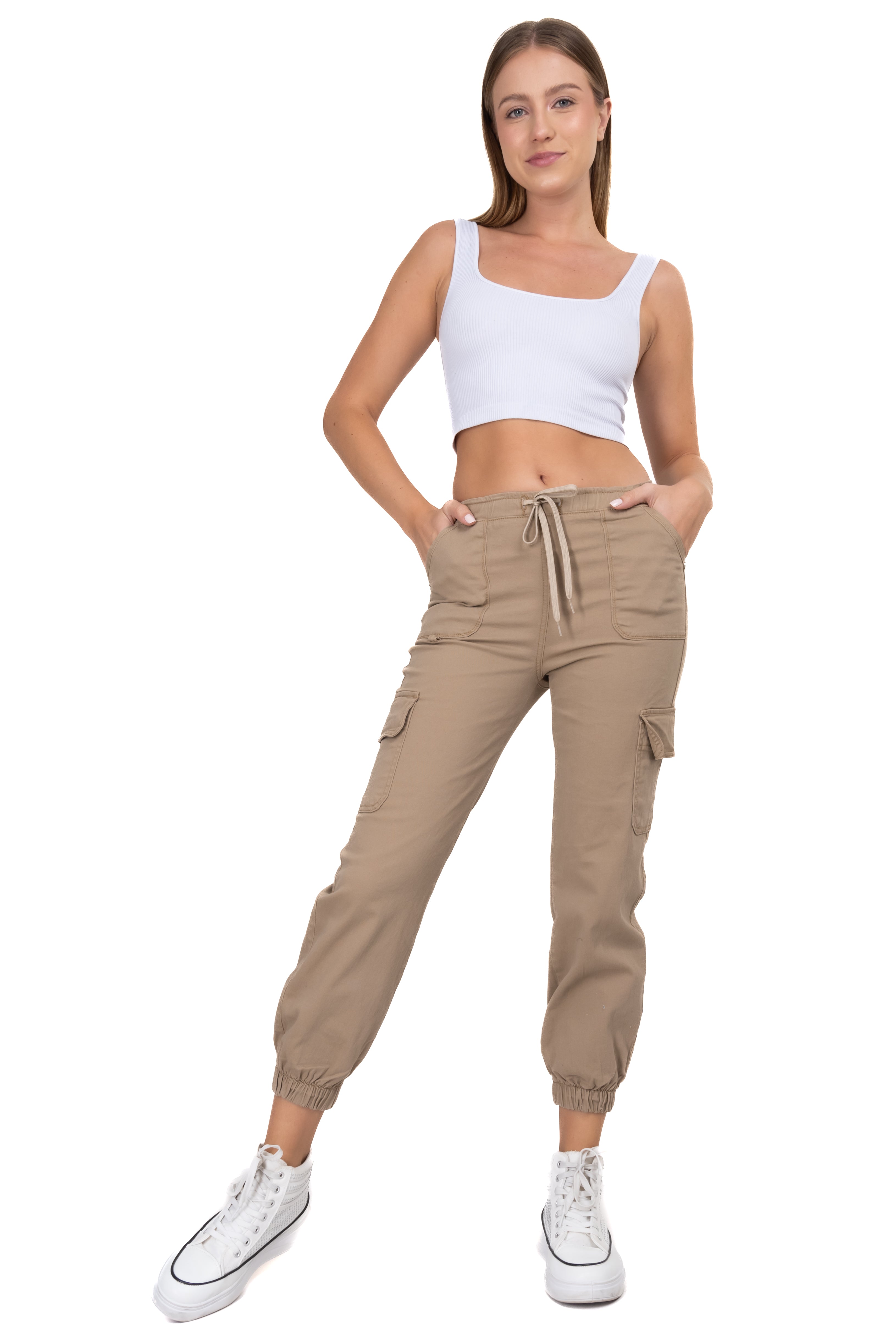 Jeans cargo cordones KHAKI
