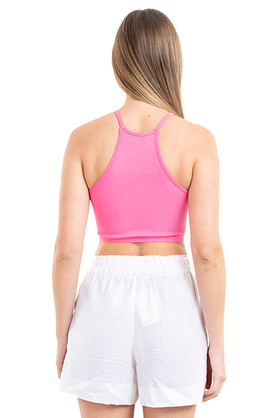 Top crop halter acanalado FIUSHA