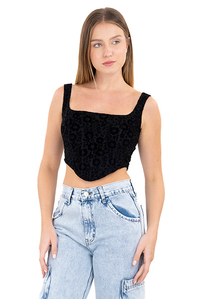 Corset flores flock