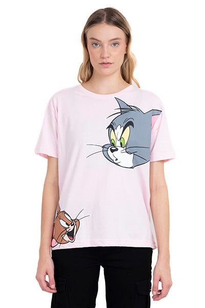 Playera oversize edición Tom & Jerry ROSA COMBO