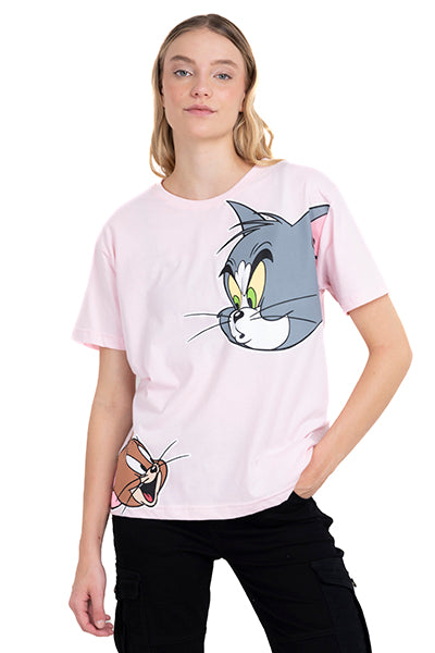 Playera oversize edición Tom & Jerry ROSA COMBO