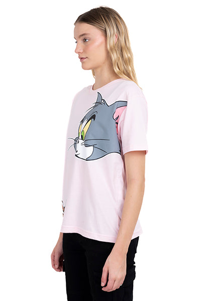 Playera oversize edición Tom & Jerry ROSA COMBO