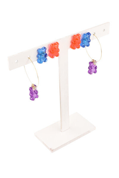 3 Set aretes gummy bear MORADO