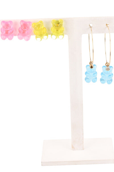 3 Set aretes gummy bear ROSA