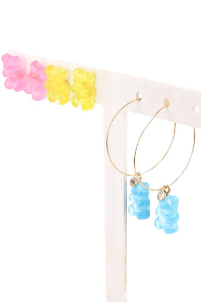 3 Set aretes gummy bear ROSA