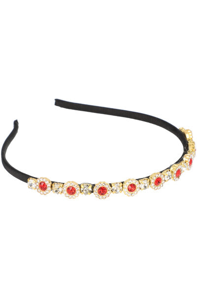 Diadema flores cristal ROJO