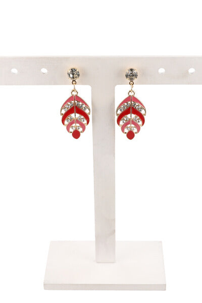 Aretes Hoja Larga ROJO