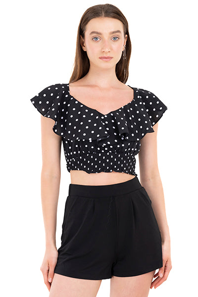 Top smock polka dots olán