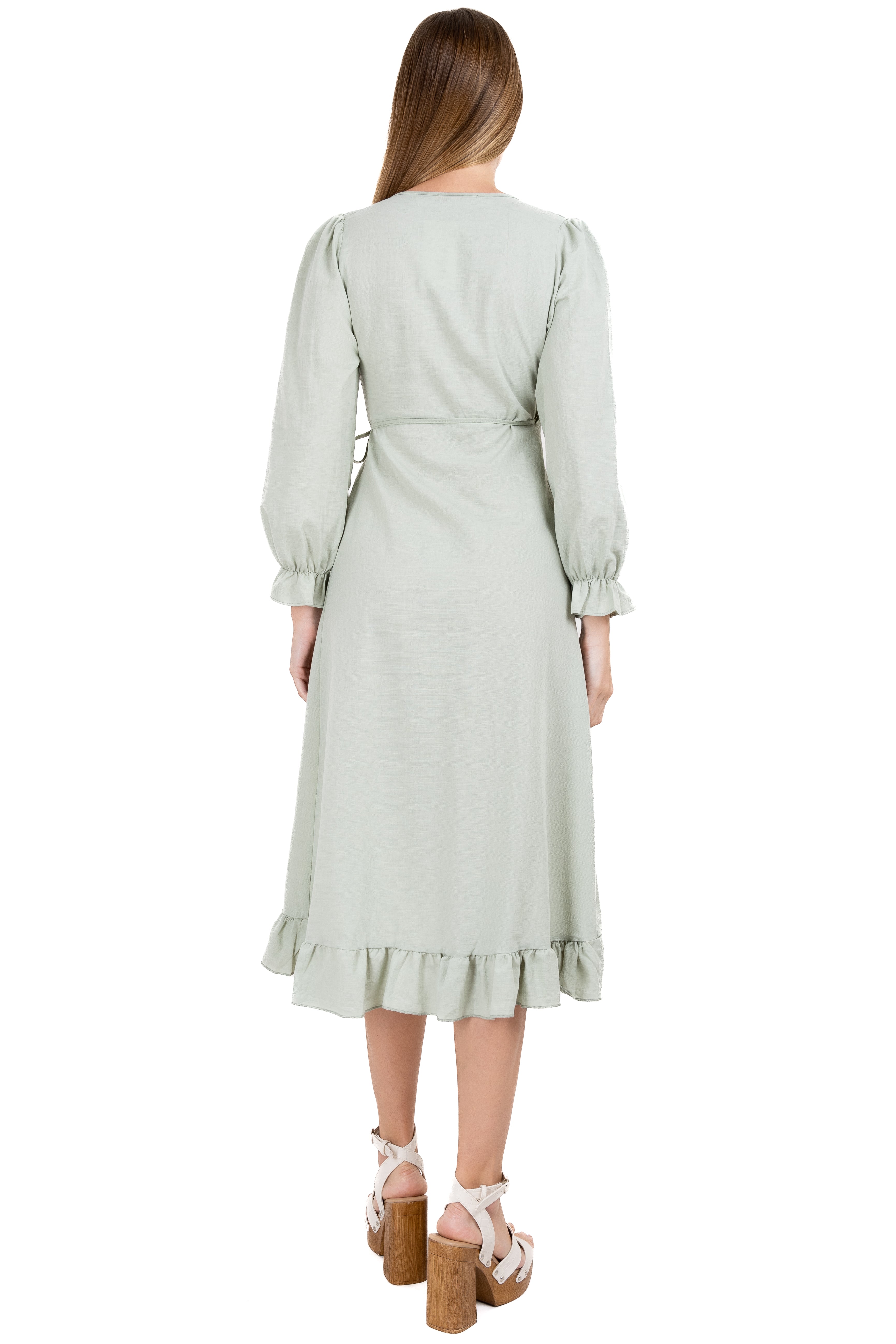 Vestido wrap olanes manga larga MENTA