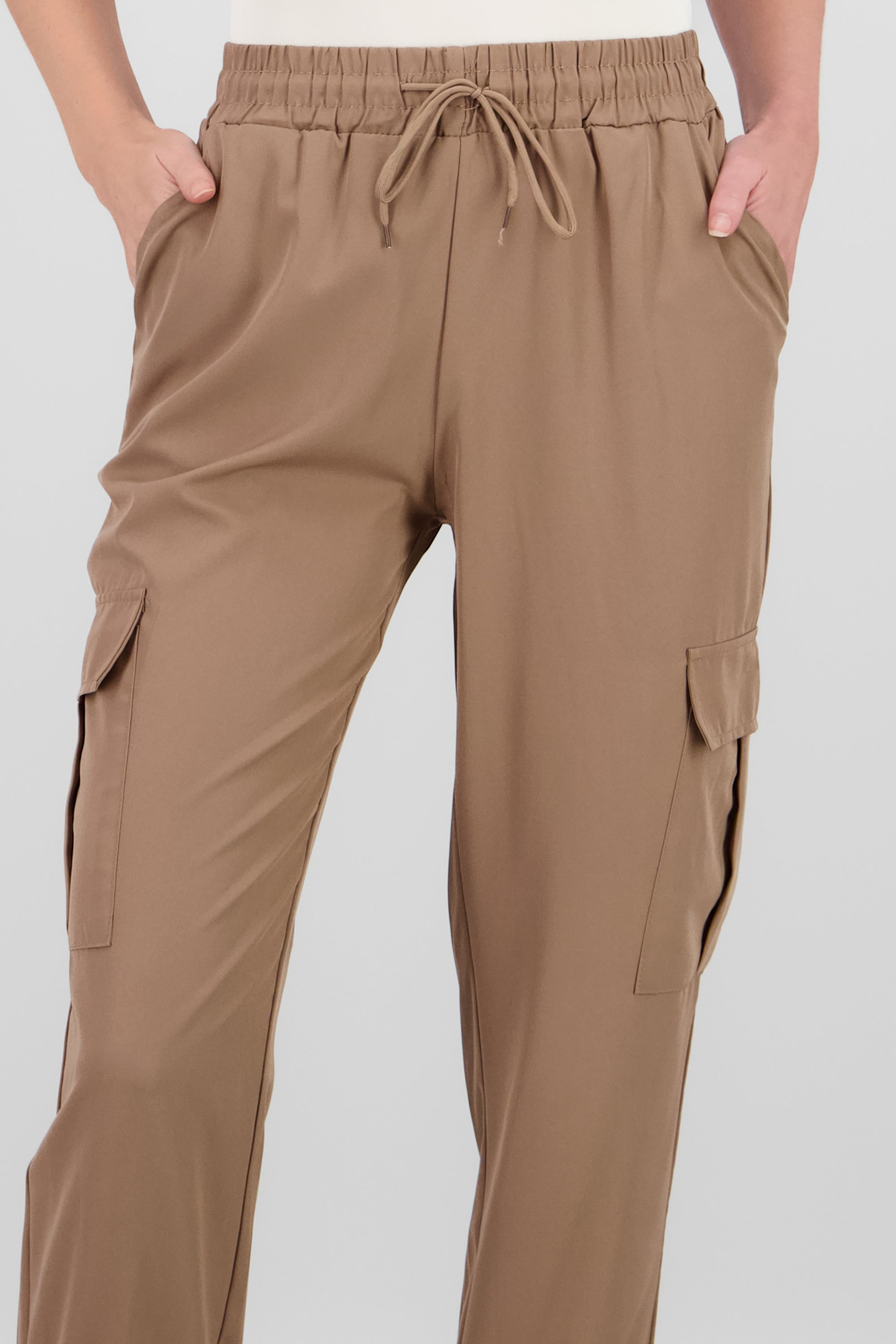 Pantalón Cargo Monocolor Bolsas CHOCOLATE